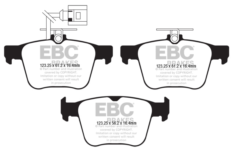 EBC DP42295R FITS: 2018 Audi TT Quattro Yellowstuff Rear Brake Pads Brake Pads Performance