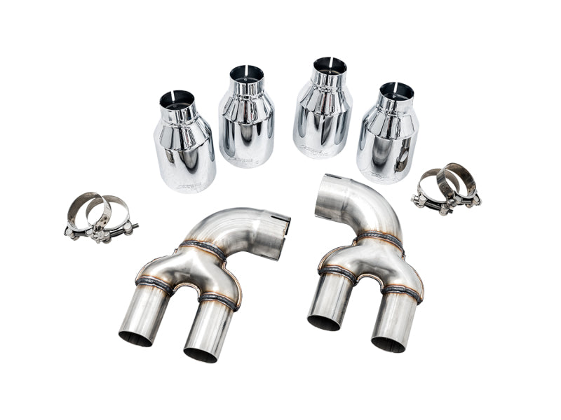 AWE Tuning 3015-42148 FITS: 2019+ BMW M340i (G20) Non-Resonated Touring Edition Exhaust Quad Chrome Silver Tips Catback