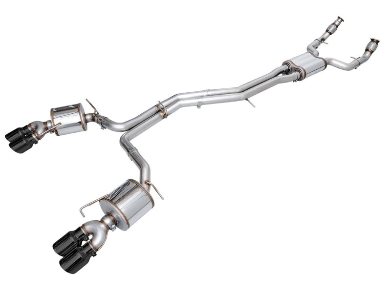 AWE Tuning 3015-43107 FITS: 19-23 Audi C8 S6/S7 2.9T V6 AWD Touring Edition Exhaust Diamond Black Tips Catback