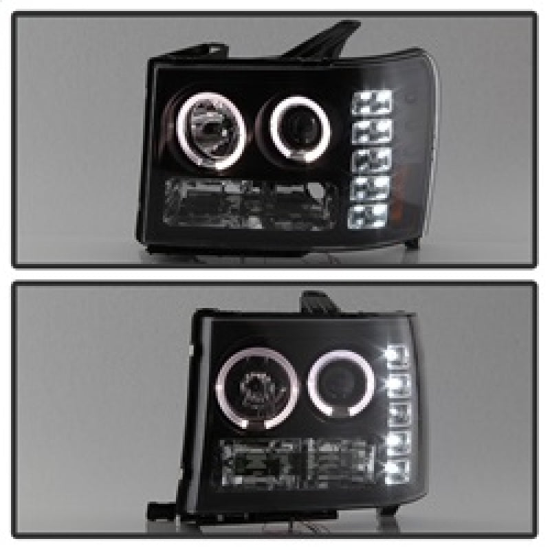 SPYDER 5010605 FITS: GMC Sierra 1500/GMC Sierra Denali 08-13 Projector LED Halo- LED Blk PRO-YD-GS07-HL-BK Headlights