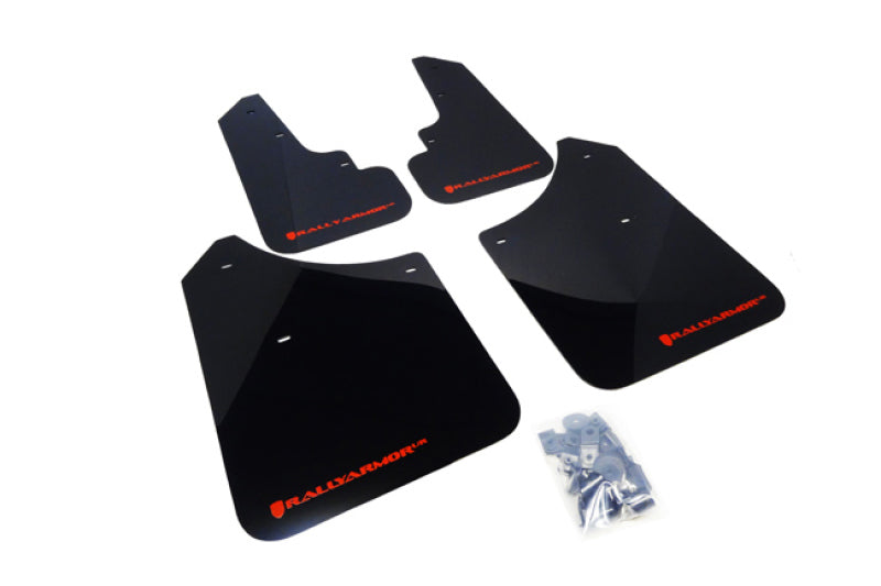 Rally Armor MF5-UR-BLK/RD FITS: 03-08 Subaru Forester Black UR Mud Flap w/ Red Logo Mud Flaps