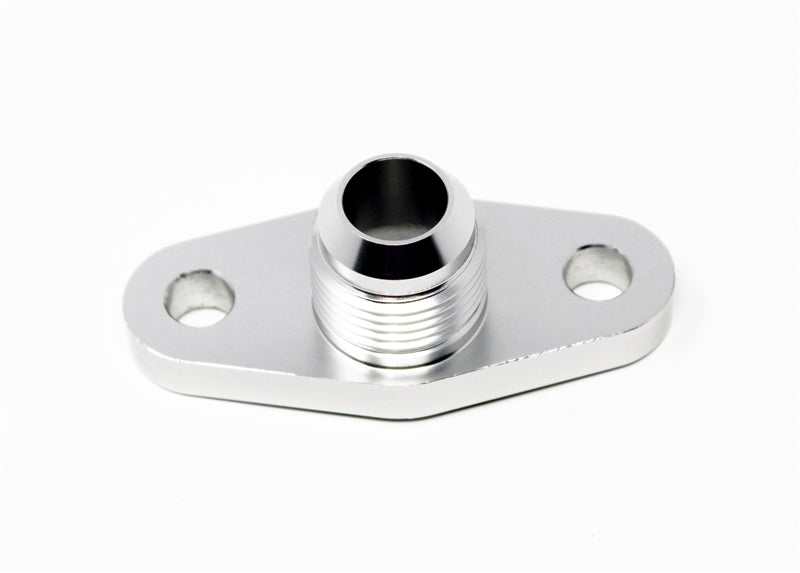 Torque Solution TS-UNI-476 FITS: Billet Offset Oil Drain Flange w/ Integrated -10AN Flange: T3/T4 & PTE/Borg Turbo Flanges