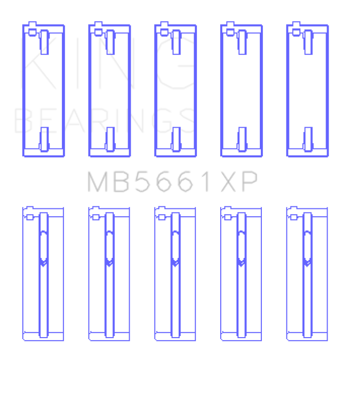 King Engine Bearings MB5661XP FITS: King Audi/Volkswagen ADZ/AWT/APK/BHP/BPY/AKS 1.6/1.8/2.0L Crankshaft Main Bearing Set Bearings