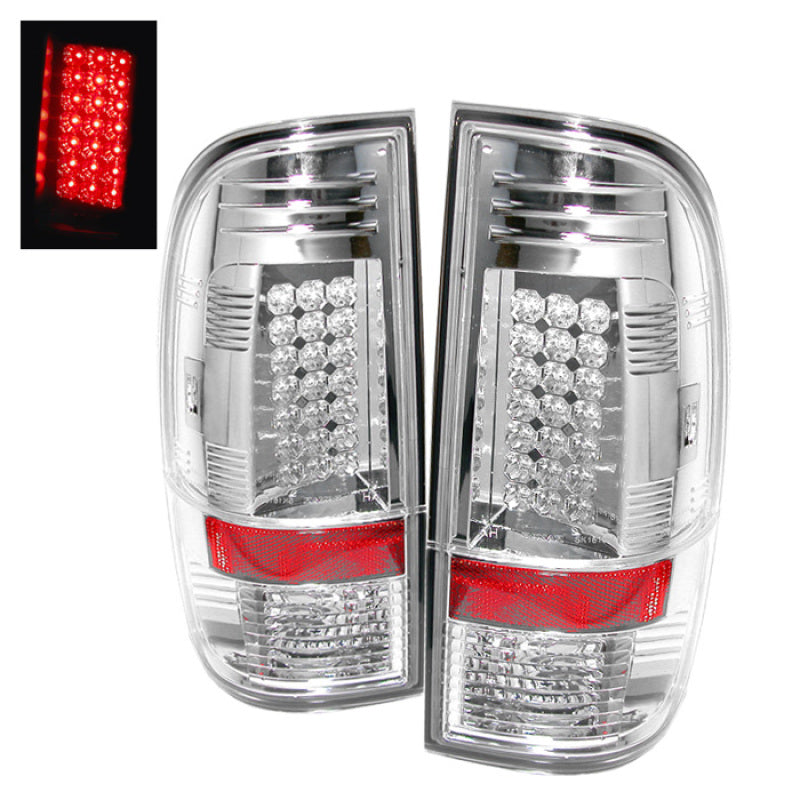 SPYDER 5003904 FITS: Ford Super Duty 08-15 LED Tail Lights Chrome ALT-YD-FS07-LED-C Tail Lights