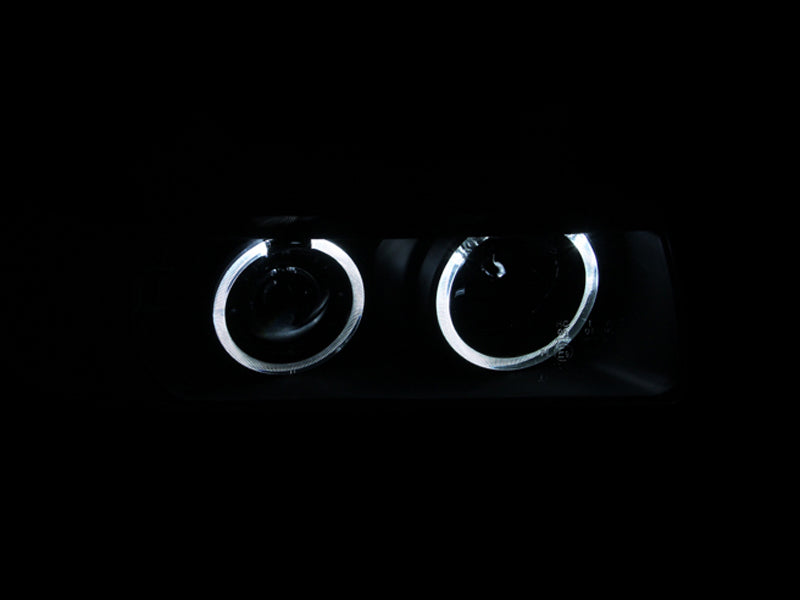 ANZO 121325 FITS: 1992-1998 BMW 3 Series E36 Projector Headlights w/ Halo Black G2 1 pc Headlights