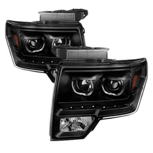 Load image into Gallery viewer, SPYDER 9032226 FITS:xTune Ford F150 09-14 Projector Headlights Halogen Model Only LED Halo Black PRO-JH-FF15009-CFB-BK Headlights
