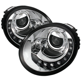 SPYDER 5080554 FITS: Volkswagen Beetle 1998-2005 Projector Headlights DRL Chrome PRO-YD-VB98-DRL-C Headlights
