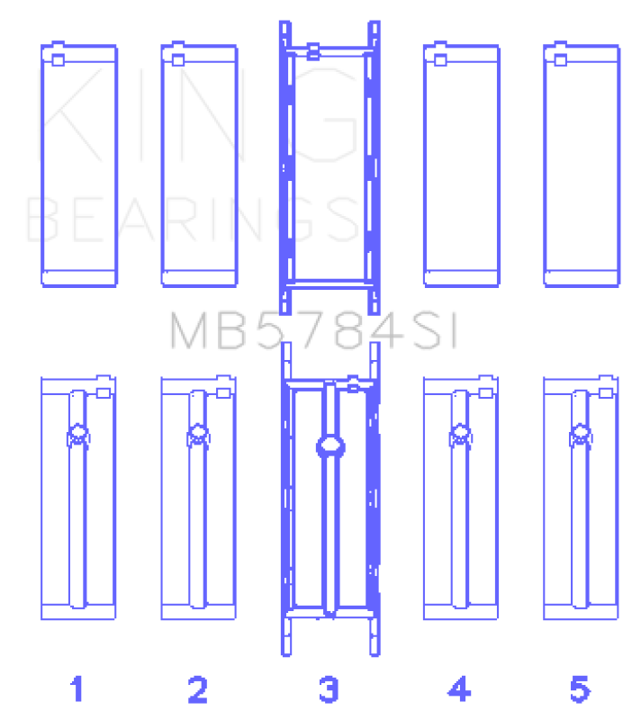 King Engine Bearings MB5784SI FITS: King 13-15 BMW 320i Main Bearing Set Bearings