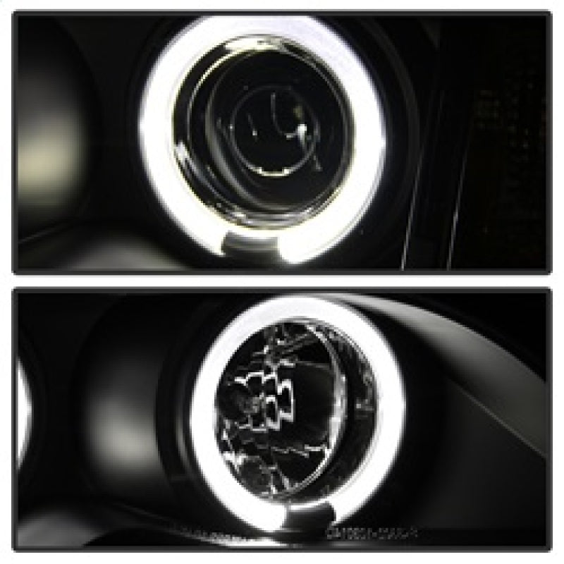 SPYDER 5042415 FITS: BMW E46 3-Series 02-05 4DR Projector Headlights 1PC LED Halo Blk PRO-YD-BMWE4602-4D-AM-BK Headlights