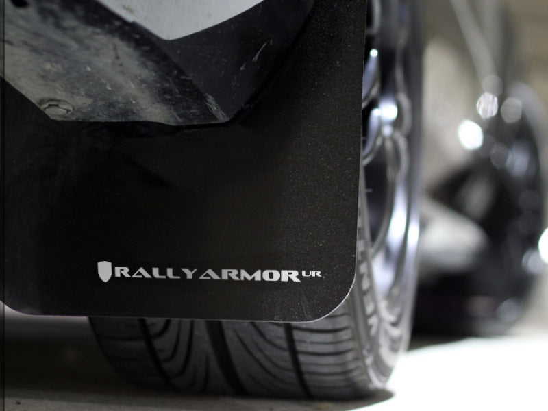 Rally Armor MF6-UR-BLK/WH FITS: 08-10 Subaru WRX / 08-11 Impreza 2.5i (Hatch/Sedan) Black UR Mud Flap w/White Logo Mud Flaps