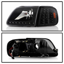 Load image into Gallery viewer, SPYDER 5014184 FITS:xTune Ford F150 97-03 Crystal Headlights w/ Clear LED Corners Black HD-ON-FF15097-LED-SET-BK Headlights