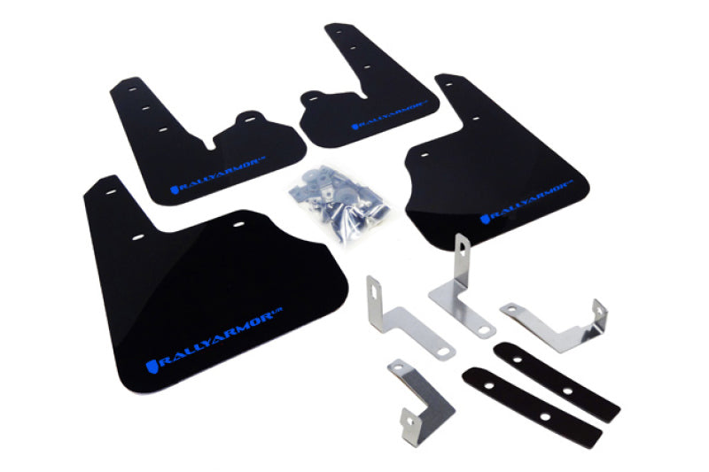 Rally Armor MF22-UR-BLK/BL FITS: 12-16 Subaru Impreza 4D/5D Black UR Mud Flap w/Blue Logo Mud Flaps