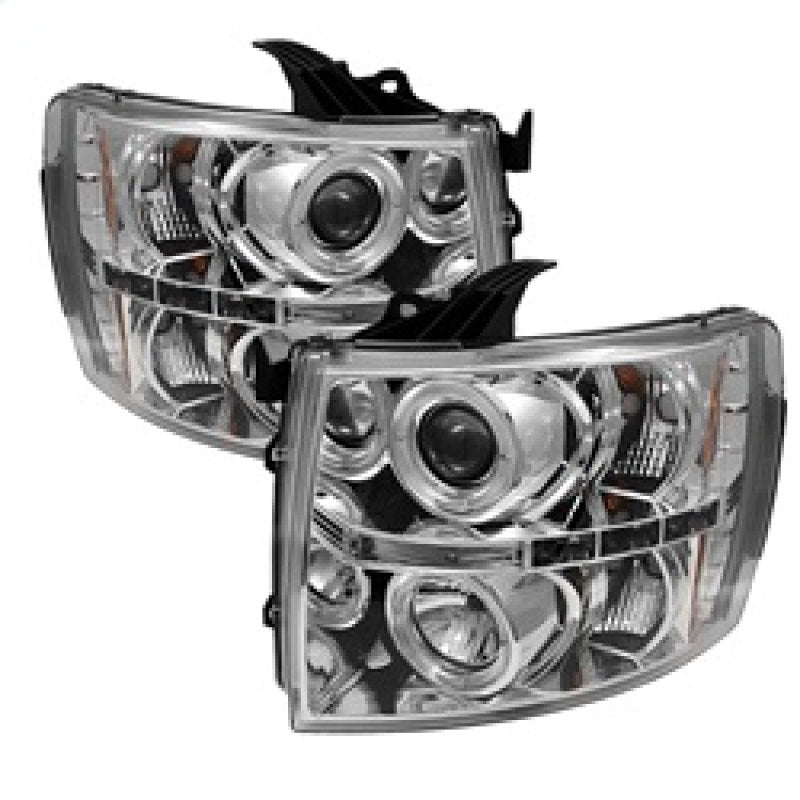 SPYDER 5009500 FITS: Chevy Silverado 1500 07-13 Projector Headlights LED Halo LED Chrm PRO-YD-CS07-HL-C Headlights