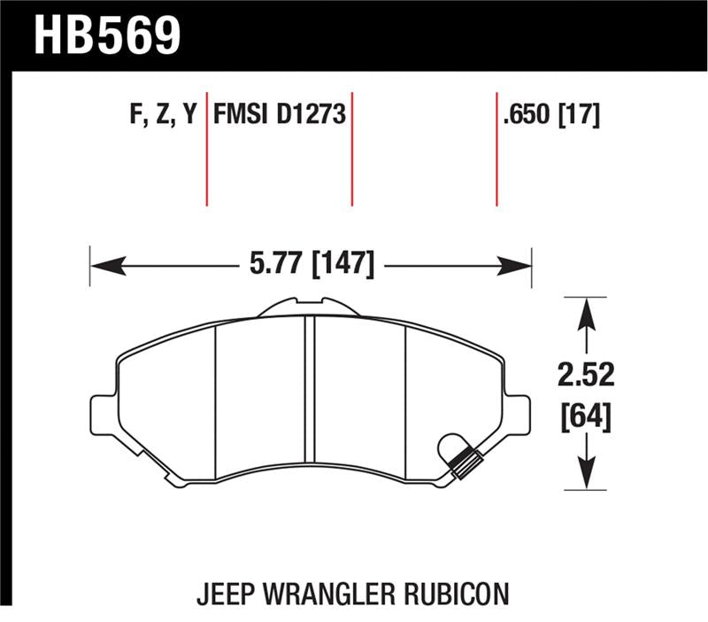 Hawk Performance HB569F.650 FITS: Hawk HPS Street Brake Pads Brake Pads Performance