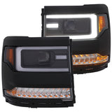 ANZO 111373 FITS: 16-17 Chevy Silverado 1500 Prjctr. Headlight Plank Styl. w/Amber (Only Work w/HID Equip. Truck) Headlights