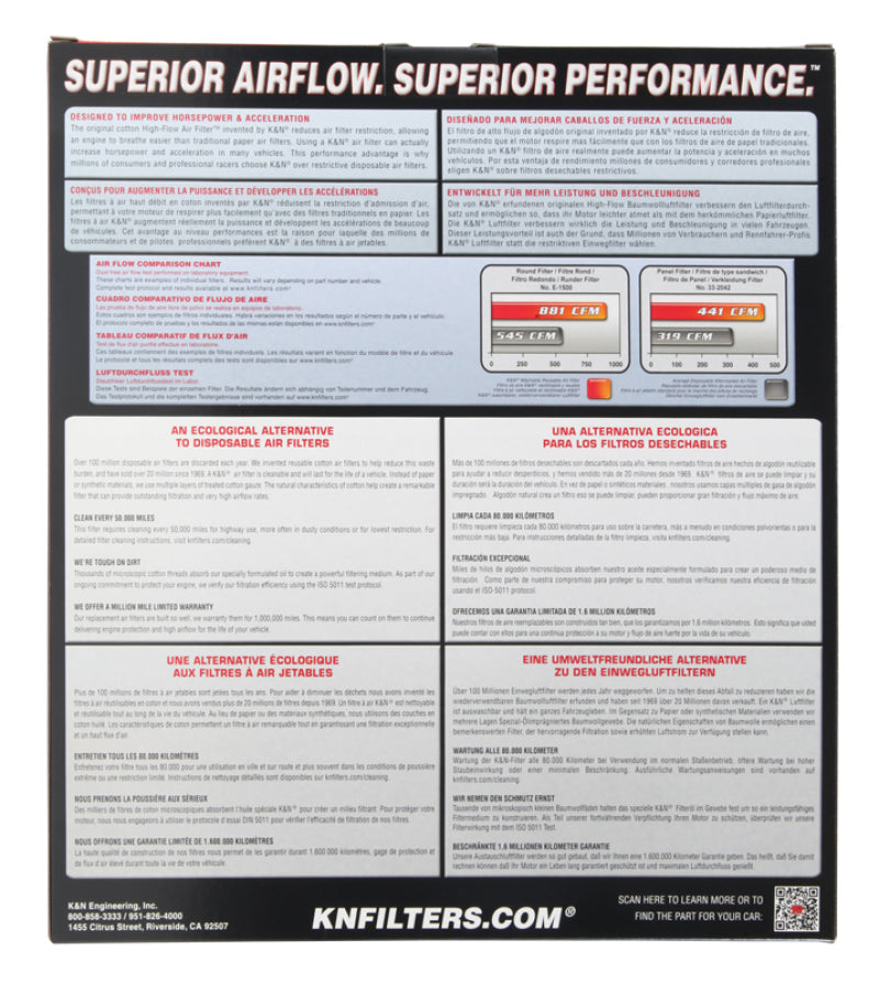 K&N Engineering 33-3153 FITS:K&N 19 Porsche 911 3.0L H6 F/I Drop In Replacement Air Filter Air Filters Drop In