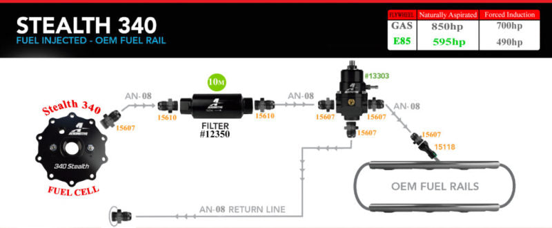Aeromotive 18665 FITS: 20g 340 Stealth Fuel Cell Fuel Tanks