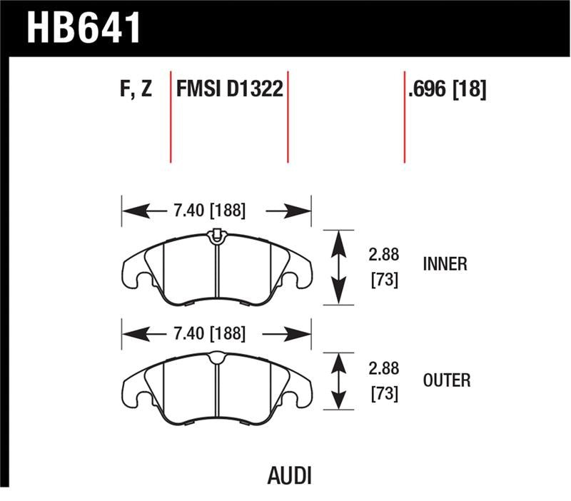 Hawk Performance HB641B.696 FITS: Hawk 2009-2014 Audi A4 HPS 5.0 Front Brake Pads Brake Pads Performance