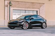 Load image into Gallery viewer, Rally Armor MF62-UR-BLK/MBK FITS: 17-23 Tesla Model 3 Black UR Mud Flap Metallic Black Logo Mud Flaps