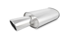 Load image into Gallery viewer, Vibrant 1046 FITS: StreetPower Oval Muffler with 4in Round Tip Angle Cut Rolled Edge 2.5in inlet I.D. Muffler