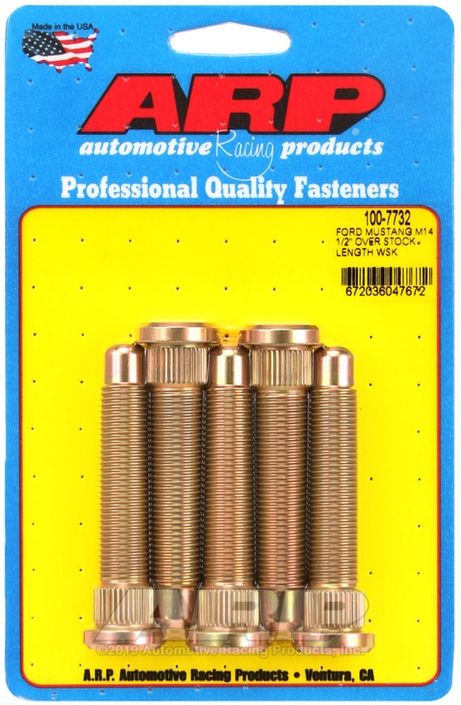 ARP 100-7732 FITS: 2015+ Ford Mustang GT M14 1/2in Over Stock Length Wheel Stud Kit Wheel Studs