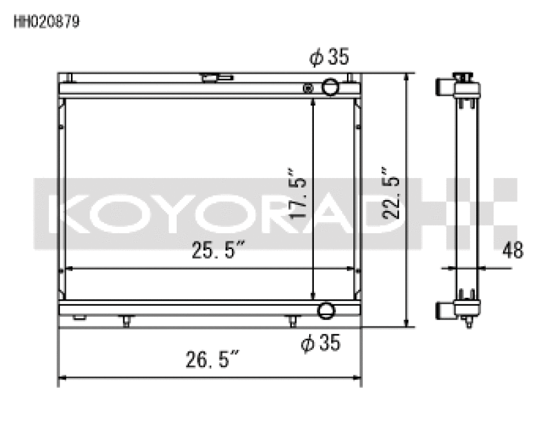 Koyo HH020879 FITS: Radiators FITS: 1998-Aug 2000 Nissan Skyline GT-R R34 2.6L Turbo Radiator Radiators