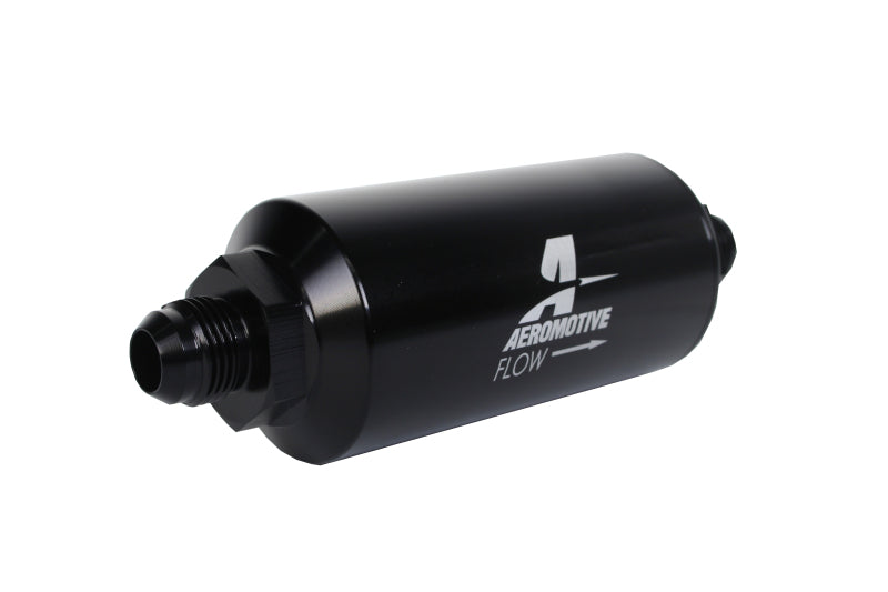 Aeromotive 12375 FITS: In-Line Filter AN-08 size Male 10 Micron Microglass Element Bright-Dip Black Fuel