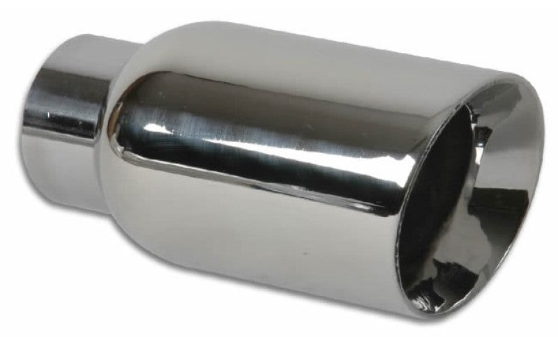 Vibrant 1270 FITS: 4in OD Round SS Exhaust Tip (Double Wall Angle Cut Beveled Outlet) 3in. ID Inlet Tips