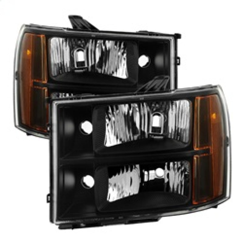 SPYDER 9034749 FITS:xTune GMC Sierra 07-13 Crystal Headlights Black HD-JH-GSIE07-AM-BK Headlights