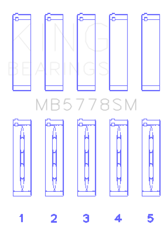King Engine Bearings MB5778SM0.25 FITS:King Audi/VW 1.8/2.0 TSI/TFSI (Size 0.25 Oversized) Main Bearing Set Bearings
