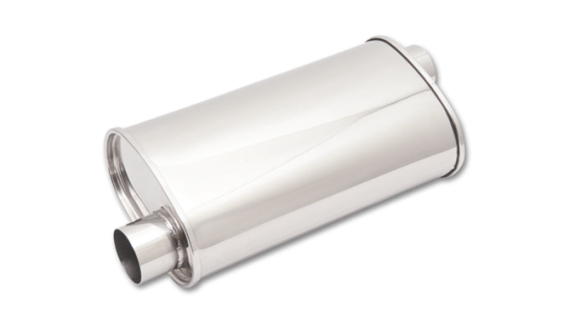 Vibrant 1127 FITS: StreetPower Oval Muff 5in x 9in x 15in long body 3in inlet I.D. x 3in outlet Offset-Offset Muffler