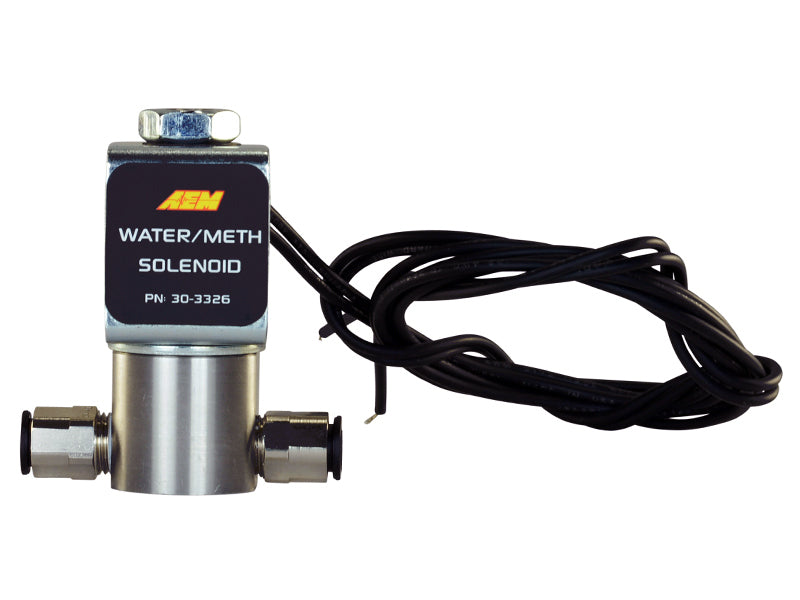 AEM 30-3326 FITS: Water/Methanol Injection System High-Flow Low-Current WMI Solenoid 200PSI 1/8in-27NPT In/Out Water Meth Kits