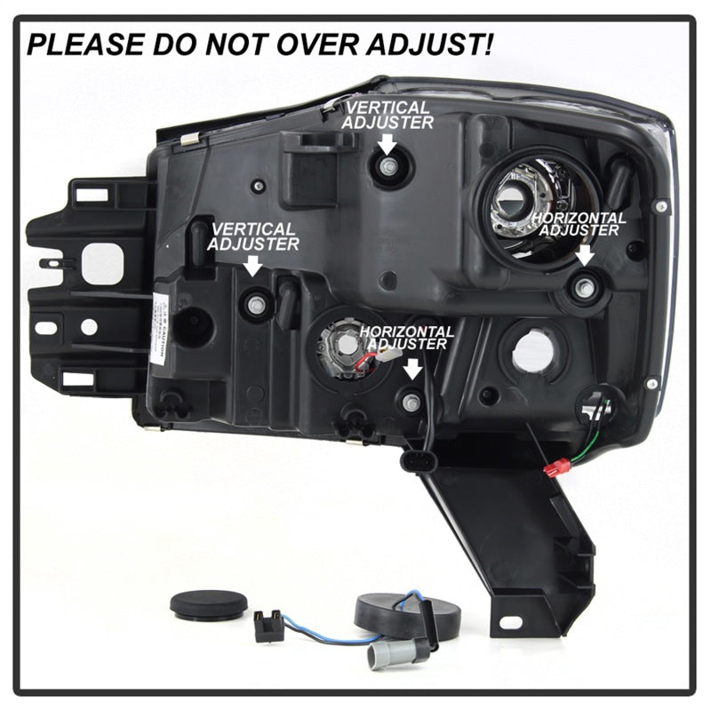 SPYDER 5085504 FITS: 04-15 Nissan Titan / 04-07 Nissan Armada V2 Projector Headlights Black PRO-YD-NTI04-DRL-BK Headlights