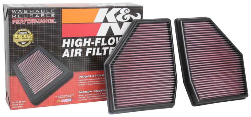 K&N Engineering 33-3128 FITS:K&N 18-19 BMW M5 V8 4.4L F/I Turbo Replacement Air Filter (Two Per Box) Air Filters Drop In