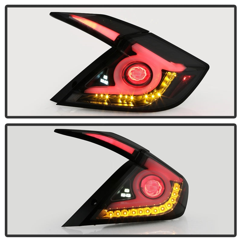 SPYDER 5086440 FITS: 16-18 Honda Civic 4 Door Light Bar LED Tail Lights Black Smoke (ALT-YD-HC164D-LB-BSM) Tail Lights