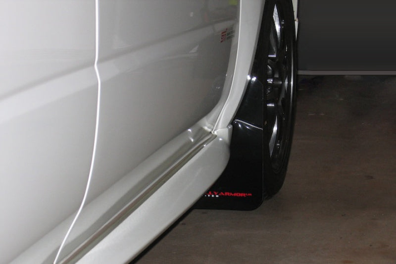 Rally Armor MF1-UR-BLK/RD FITS: 02-07 Subaru WRX/STI/RS/2.5i (Wagons Req. Mod.) Black UR Mud Flap w/Red Logo Mud Flaps
