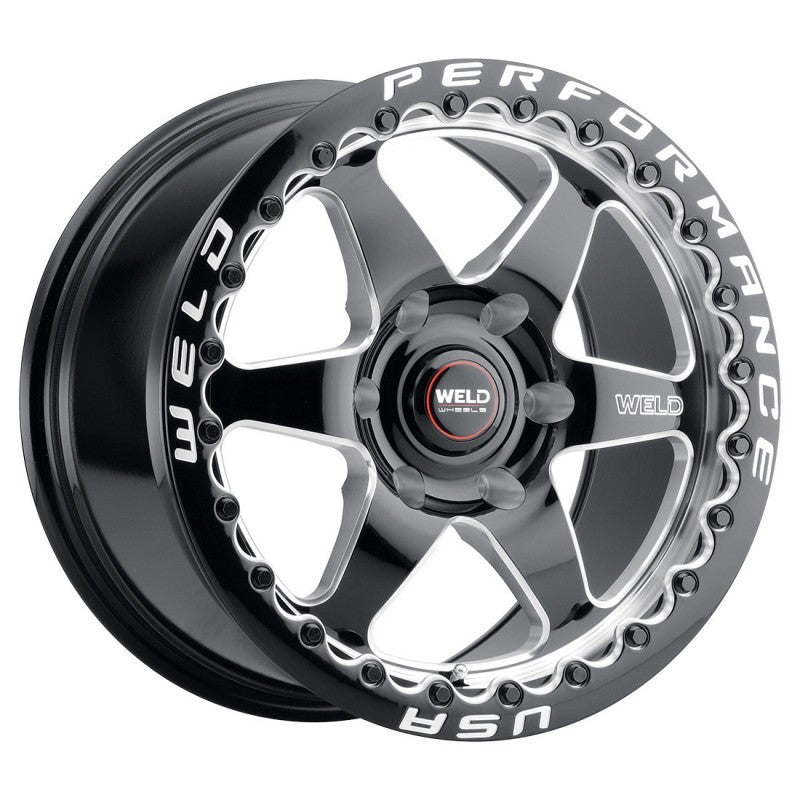 Weld S90970089P42 FITS: S909 17x10 Ventura 6 Beadlock 6x135 ET42 BS7.25 Gloss BLK MIL DIA 87.1 Wheels Cast