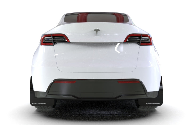 Rally Armor MF72-UR-BLK/RD FITS: 20-26 Tesla Model Y, Juniper Y Black UR Mud Flap w/Red Logo Mud Flaps