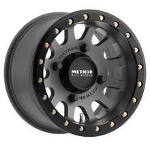 Load image into Gallery viewer, Method Wheels MR40157046843B FITS:Method MR401 UTV Beadlock 15x7 / 4+3/13mm Offset / 4x156 / 132mm CB Titanium Wheel- Matte Black Ring Wheels Cast