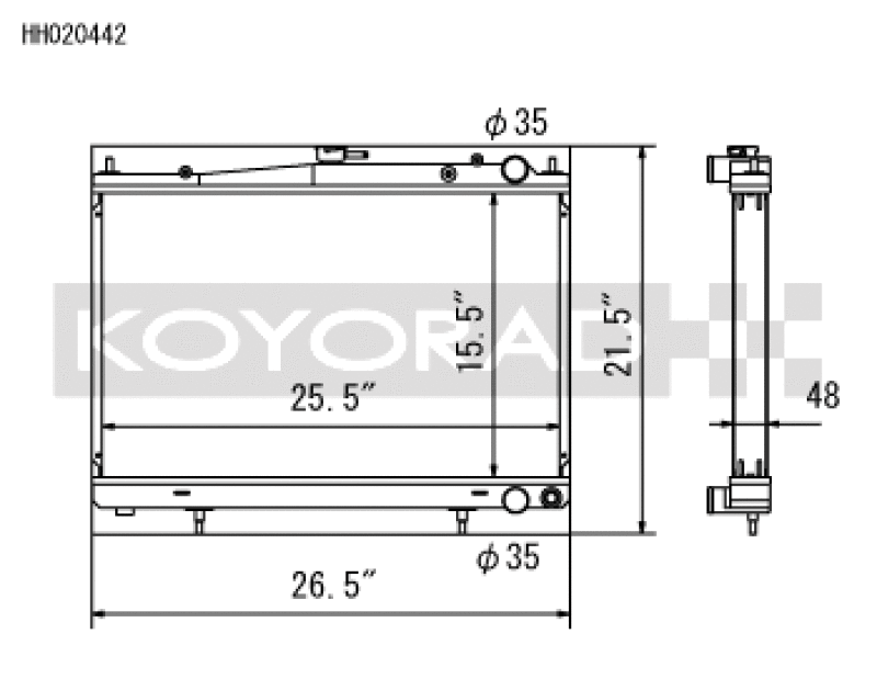 Koyo HH020442 FITS: 94-98 Nissan Skyline GT-R/GT-S 2.6L Turbo Radiator Radiators