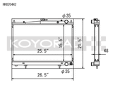 Koyo HH020442 FITS: 94-98 Nissan Skyline GT-R/GT-S 2.6L Turbo Radiator Radiators