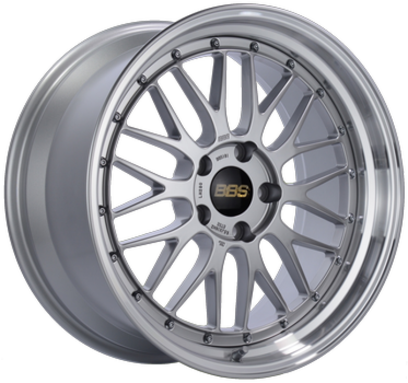 BBS LM430DSPK FITS: LM 18x8 5x112 ET45 Diamond Silver Center / Diamond Cut Lip Wheel PFS/Clip Required Wheels Forged