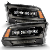AlphaRex 880557 FITS: 09-18 Ram 2500 NOVA LED Proj Headlights Plank Style Alpha Blk w/Activ Light/Seq Signal/DRL Headlights