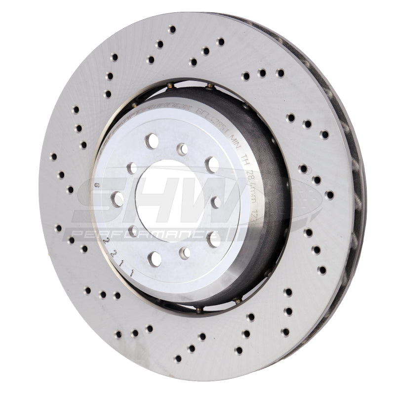 SHW Performance BFL42851 FITS: -SHW 08-13 BMW M3 4.0L Left Front Cross-Drilled Lightweight Brake Rotor Brake Rotors Drilled