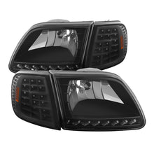 Load image into Gallery viewer, SPYDER 5014184 FITS:xTune Ford F150 97-03 Crystal Headlights w/ Clear LED Corners Black HD-ON-FF15097-LED-SET-BK Headlights
