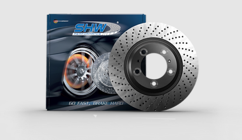 SHW Performance PFR39872 FITS:SHW 2008 Porsche Boxster Limited 2.7L Right Front Cross-Drilled Monobloc Brake Rotor (98735140201) Brake Rotors Drilled
