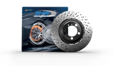 Load image into Gallery viewer, SHW 17-19 Audi RS3 2.5L Front Drilled-Dimpled Lightweight Brake Rotor (8V0615301R)