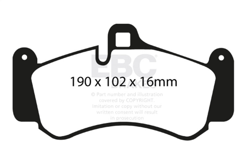 EBC DP41516R FITS: 01-03 Porsche 911 (996) (Cast Iron Rotor only) 3.6 Twin Turbo GT2 Yellowstuff Front Brake Pads Brake Pads Performance
