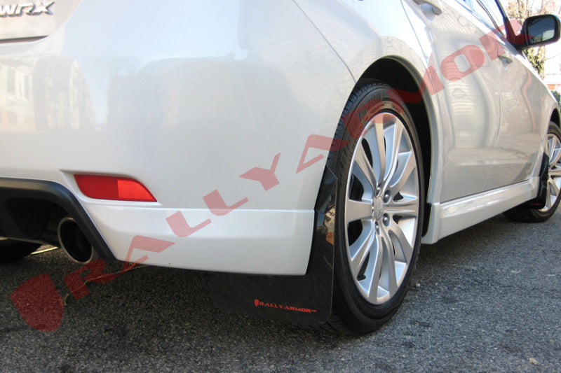 Rally Armor MF6-UR-BLK/RD FITS: 08-10 Subaru WRX / 08-11 Impreza 2.5i (Hatch/Sedan) Black UR Mud Flap w/Red Logo Mud Flaps