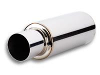 Vibrant 1059 FITS: TPV Turbo Round Muffler (23in Long) with 4in Round Tip Straight Cut 3in inlet I.D. Muffler